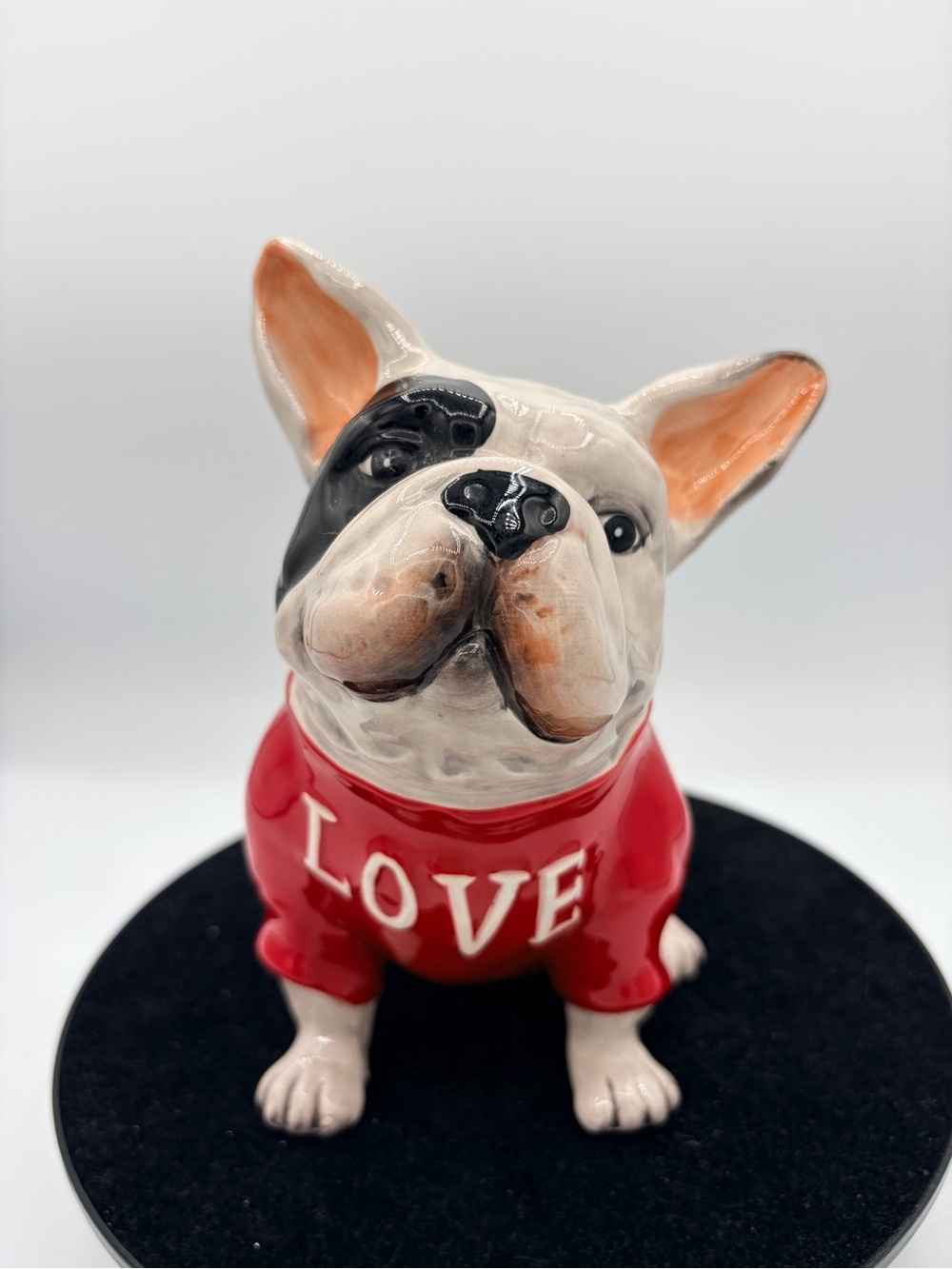 Blue sky clay works love is my middle name French bulldog figurine